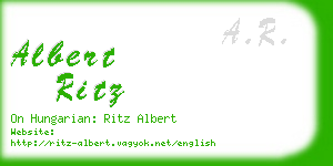 albert ritz business card